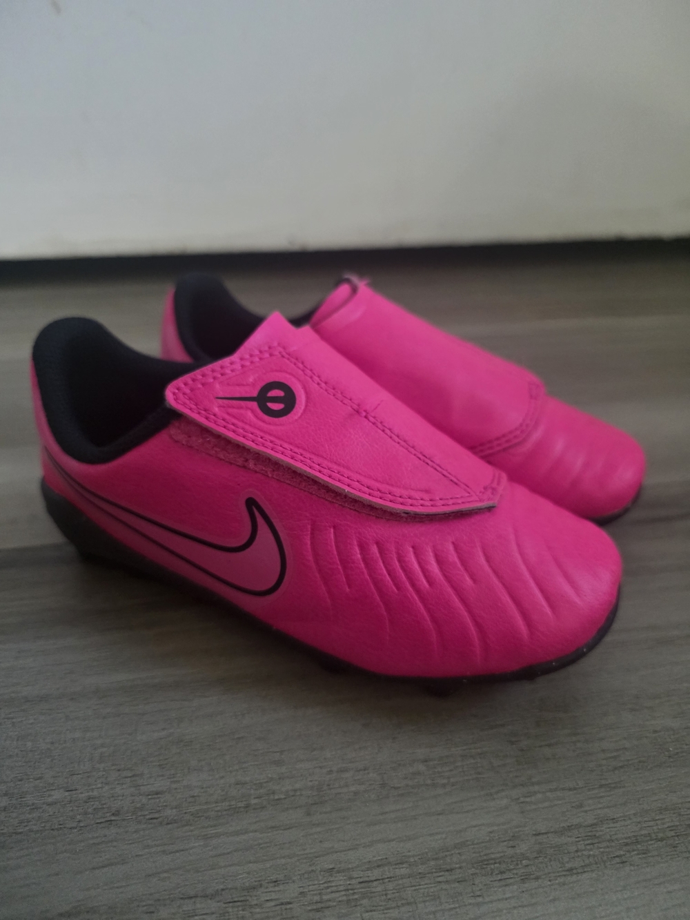 Nike Kids Hot Pink Soccer Cleats with Black Accents